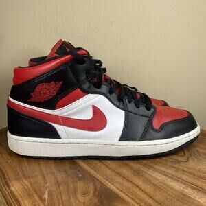 Nike Air Jordan Retro1 Mid Gym Red Mens Black White Red Size 12 Shoes 554724-079